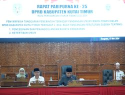 DPRD Kutim Gelar Paripurna Terkait Tanggapan Pemerintah atas Pandangan Umum Fraksi-fraksi Terhadap 2 Raperda Inisiatif Pemerintah