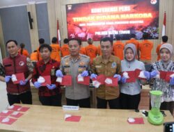 Polres Kutim Ungkap 28 Kasus Narkotika dalam Dua Bulan dan Musnahkan BB 433,59 gram Shabu