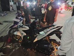 Dua Motor Tabrakan di Depan Alfamidi Jalan Yos Sudarso 4, Satu Pengendara Terseret 20 Meter