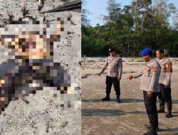 Pol Airud Polres Kutim Kawal Penanganan Jenazah Nelayan Bontang yang Ditemukan di Pantai Teluk Prancis