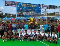 Pererat Kebersamaan dengan Masyarakat, Brigif TP 32 Mangkalihat Gelar Turnamen Bola Voli Danbrigif Cup I